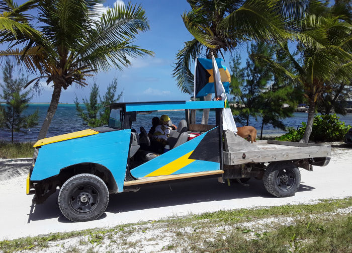 wooden truck - Bahamas flag